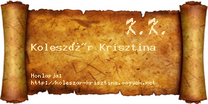 Koleszár Krisztina névjegykártya