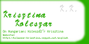 krisztina koleszar business card